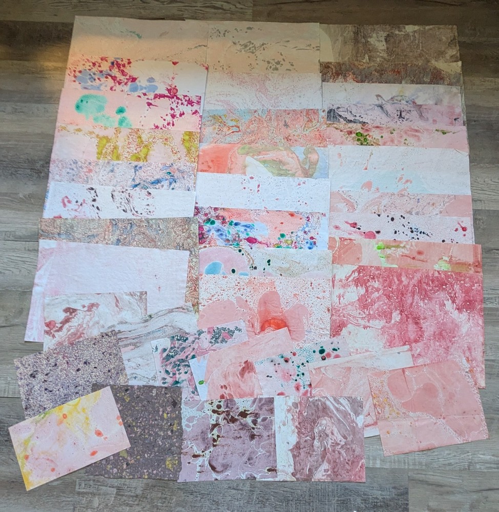 39 Piece Handmade Artisan Paper For Scrapbooking, Card Making, Junk Journals
