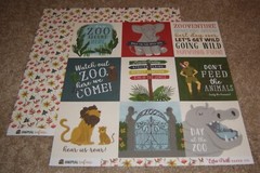 Echo Park 12×12 Double Sided Scrapbook Paper Lot of Ten ~ Zoo/Animal Safari