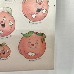 Hallmark Vintage Flocked FUZZY STICKERS PEACHES Anthropomorphic New 1983