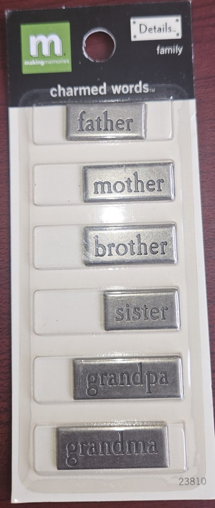 New Making Memories CHARMED WORDS METAL( Family) Expressions pewter