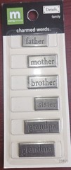 New Making Memories CHARMED WORDS METAL( Family) Expressions pewter