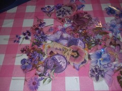 MAKTEM Purple Multicolor Floral Sticker Flakes Pack for Scrapbooking Journaling