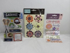 Lot of 27 Assorted Random Packages of New Scrapbooking Stickers Jolees Sticko