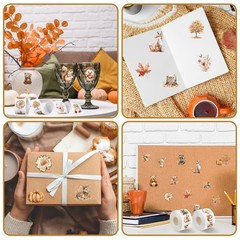 1000Pcs Fall Woodland Animal Stickers Roll Thanksgiving Forest Animal Label D…