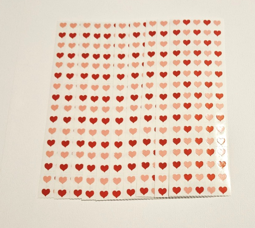Mrs. Grossman’s Stickers Lot of 10 Strips ~Micro Pink & Red Hearts~ Vintage 1984