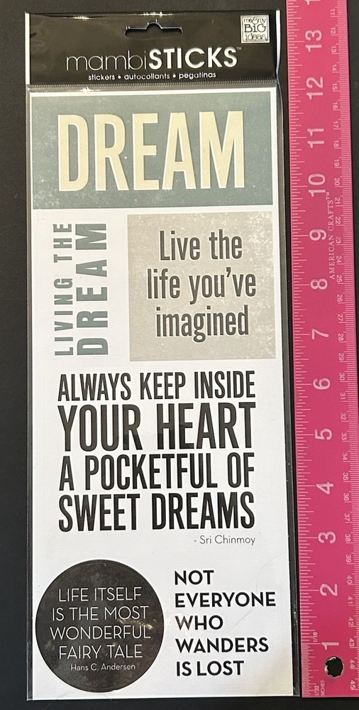 New Mambi Sticks DREAM Stickers LIVING THE DREAM WONDERFUL FAIRY TALE