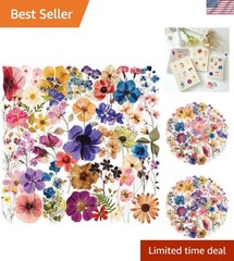 50Pcs Transparent Flora Scrapbook Stickers Pack, Vintage Aesthetic Flowers St…