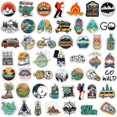 50 PCS Forest Camping Hiking Outdoor Adventure Travel Stickers Waterproof Vinyl
