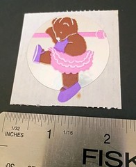 Vintage Stickers Small World Greetings Bear Foil Mylar Sticker Mod 80’s Ballet