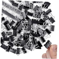 124 Pcs Black Small Binder Clips, 3/4inch(19mm) Mini Binder Clips Paper Clamps