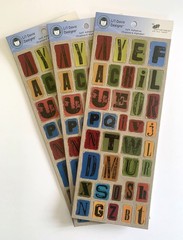 Lot of 3 Sheets Li’l Davis Self-Adhesive CHIPBOARD ALPHABET 36 Letters per Sheet