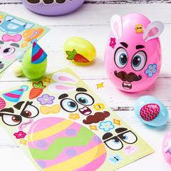 24 PCS Easter Match Make a Face Stickers – Chick Bunny Sheep Egg Pattern