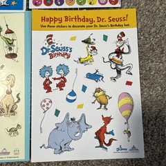 Vintage Sticker Lot Dr. Seuss Cat in the Hat 6 Sheets AGC, Gibson, Hallmark, etc