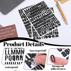 15 Sheets Small Letter Stickers, 1/2 Inch Self Adhesive Letters Stickers Mailbox