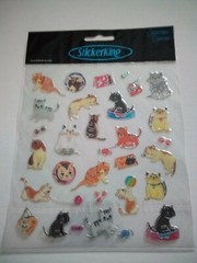 Crafts Stickers Playful Cats Kittens Different Breeds Beds Yarn Paw Prints Tags