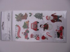 Hobby Lobby Clear Stickers COUNTRY SANTA Red Pickup Snowman Boots 24 Pieces NIP