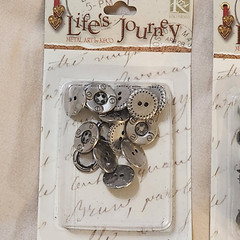 NEW Lot 4 Lifes Journey Metal Tacks Nickel Brass Button Masculine Contemporary-A