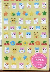 GAIA Hamster Angel Chocotto Sticker Kawaii Animal Cherry Flower MADE IN JAPAN