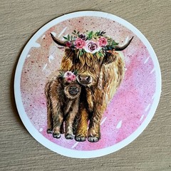 HIGHLAND COWS, 50 stickers, animals, cute, mini cow, decal