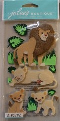 New Jolees Scrapbook stickers LIONS Zoo cubs Jungle Safari dimensional