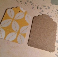 9 Pack Hand Punched Yellow & White Leafy Tags – Gifts, Scrapbook, Crafts, etc