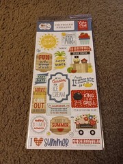 Crafts 13″ Chipboard Stickers Lot 5 Summer Theme Flowers Beach Water Sunshine