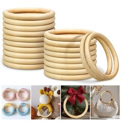 20 Pcs Wooden Rings for Craft, 4inch/100mm Unfinished Wood Rings, Wooden Ring…
