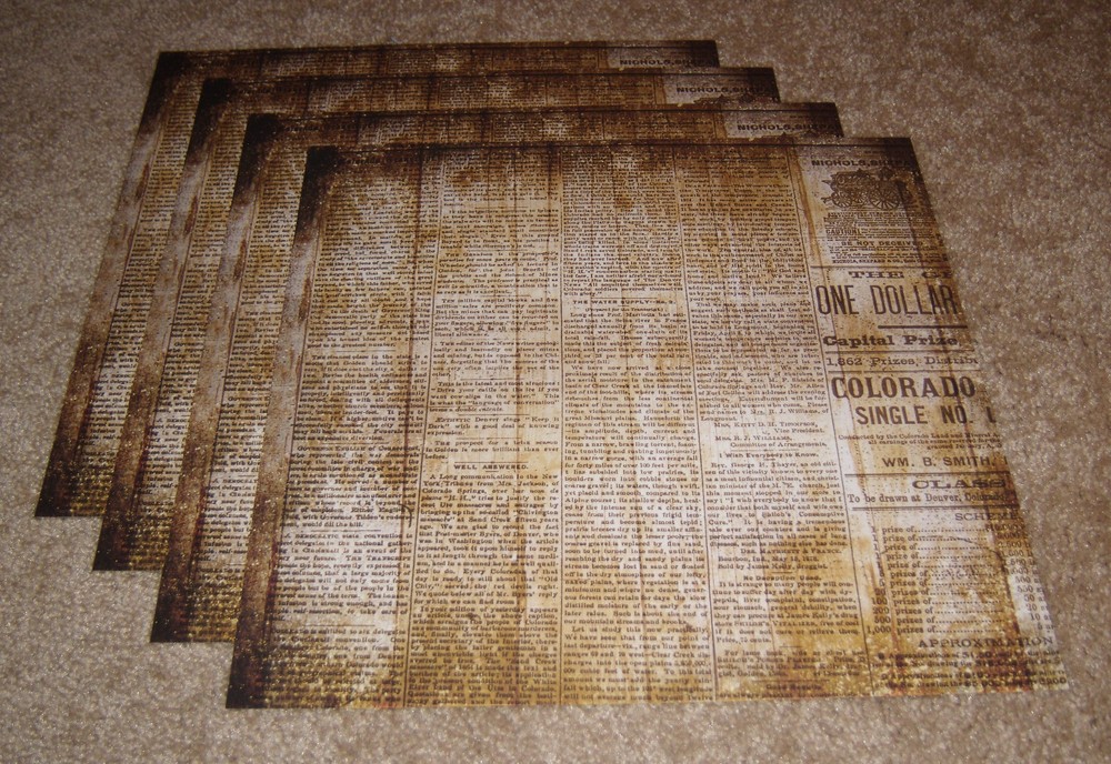 Daisy D’s Vintage Single Sided Scrapbook Paper(4) ~ Gazette