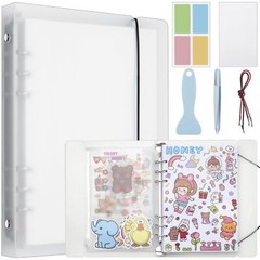 SUNEZLGO Reusable Sticker Album with 100 Sheets Collecting Book with Pockets A5