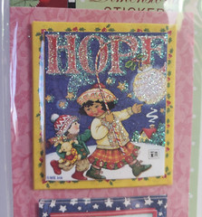 Mary Engelbreit Dimensional Stickers Hope/ Joy/Peace on Earth CHRISTMAS glitter