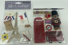 Lot Of Two Destination Embellishments France & England London Scrapbooking Jolee