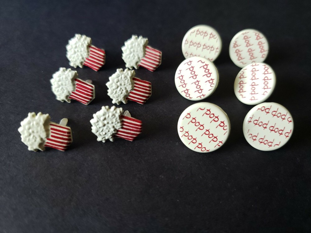 12 Popcorn Brads Movie Theater Circus Carnival County Fair Scrapbooking Card Mak