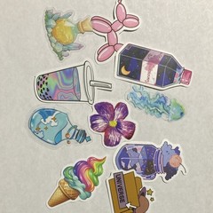 10 Multicolor Stickers – Fantasy Universe Theme stickers