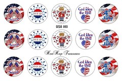 Bottle Cap Images (25mm) 1″ Precut ~ 4th of July God Bless our Troops inspired