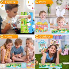 2 Sets Easter Reusable Sticker Books for Toddlers and Kids