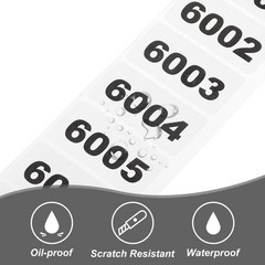 1 Roll Inventory Number Sticker 1.6″x0.8″ 6001-7000 Consecutive Number Stickers