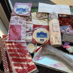 Christmas/Winter Mixed Craft Lot Doilies, Baking Cups, Loot Bags