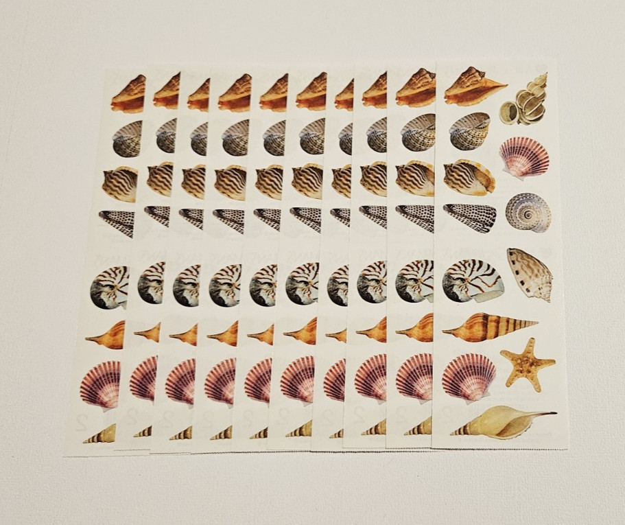Mrs. Grossman’s Stickers Lot of 10 Strips ~Sea Shells Photoessence~ 2011