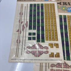 Vintage Letraset 1974 Rub‑On Transfers Decorative Borders NOS 5 Sheets Scrapbook