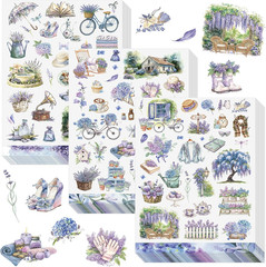 930 Pcs Wisteria Spring Stickers Natural Purple Flower Vinyl Waterproof Stickers