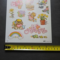 Rare 1980 Vintage Mark I Chicago SS25 Flowers Sticker Sheet Cute Animals Floral