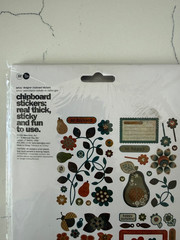 Basic Grey Thick Sticky Chipboard Stickers 4 PG Autumn Thankful So Blessed Happy