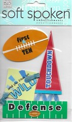 MAMBI Soft Spoken Football Embellishments School Sports Touchdown Defense