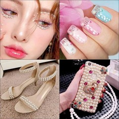 1320 Pieces Self Adhesive Pearl Stickers for DIY Crafts 8 Sheets Colorful Flat B