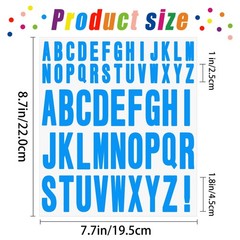 24 Sheets Letter Stickers, Self Adhesive, for Water Bottles, Cups, Multicolor