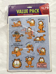 5 Vintage Garfield Ambassador Sticker sheets open package 1978
