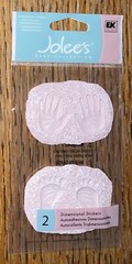 RARE Jolees Mini BABY Girl HAND FOOT PRINTS Ceramic Plaster 3D Scrapbook Sticker