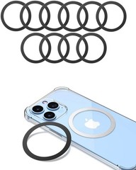 Black Magsafe Ring Stickers 10 Pieces Metal for Wireless Charging Compatibility