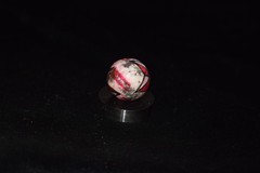 🧐👉Antique hand painted, multi-color glazed clay collector’s⭐ art marble .780″