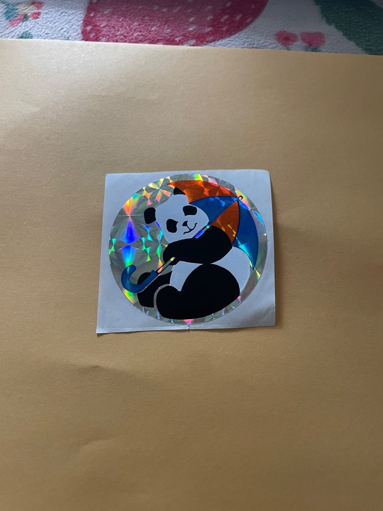 Vintage 1980s Prism Umbrella Panda Sticker